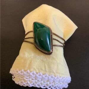 Malachite and Brass Cuff Bracelet